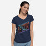 Bad Aura-Womens-V-Neck-Tee-glitchygorilla