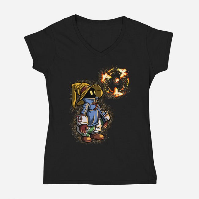 Cast Butterfly-Womens-V-Neck-Tee-nickzzarto