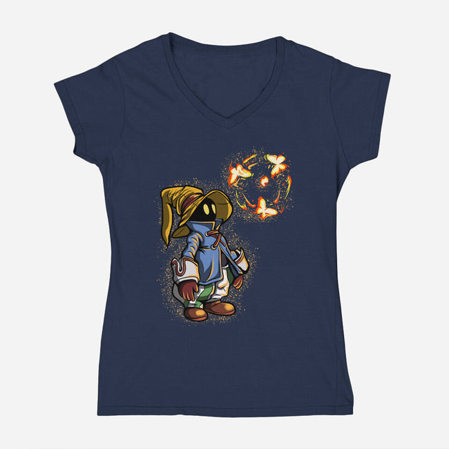 Cast Butterfly-Womens-V-Neck-Tee-nickzzarto
