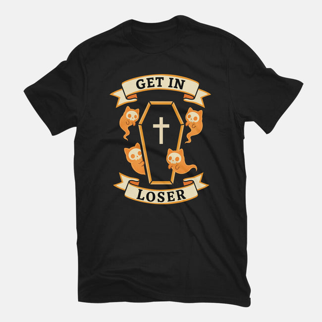 Get In Loser Ghost Cats-Mens-Heavyweight-Tee-MaxoArt