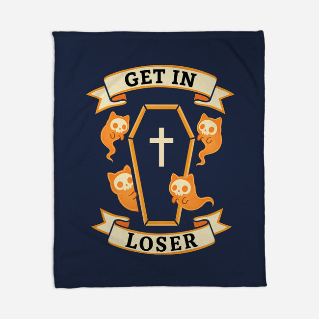 Get In Loser Ghost Cats-None-Fleece-Blanket-MaxoArt