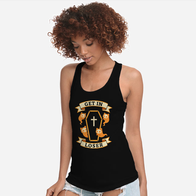 Get In Loser Ghost Cats-Womens-Racerback-Tank-MaxoArt