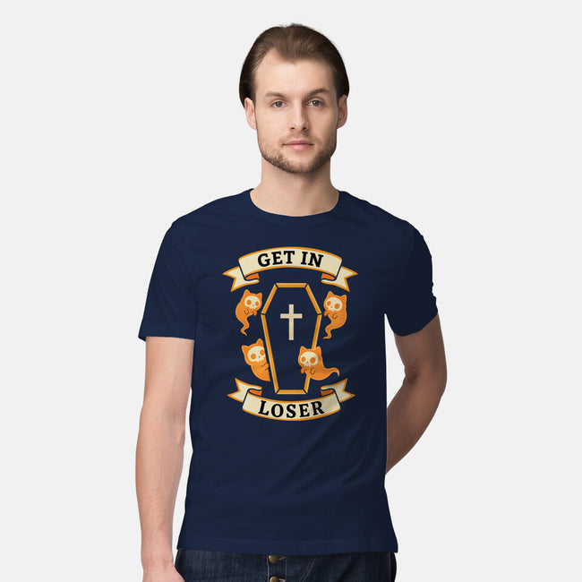Get In Loser Ghost Cats-Mens-Premium-Tee-MaxoArt