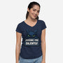 Sorry I'm Late I Saw A Cat-Womens-V-Neck-Tee-MaxoArt