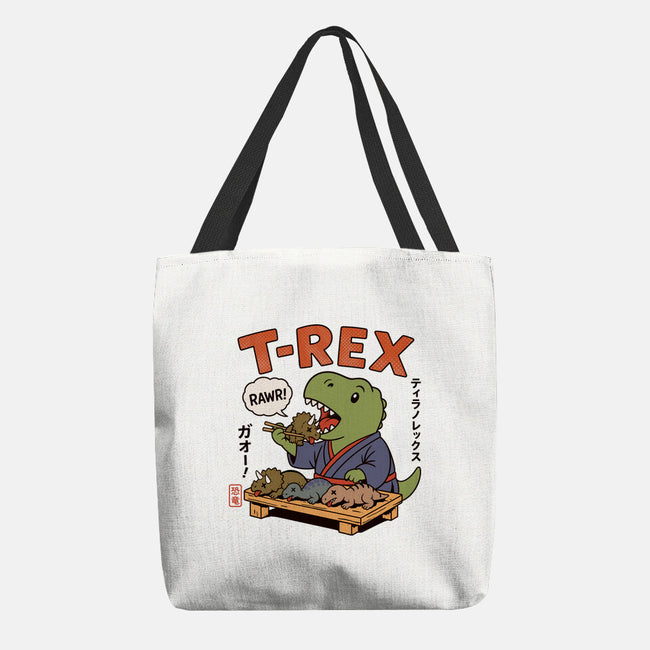 T-Rex Breakfast-None-Basic Tote-Bag-fanfabio