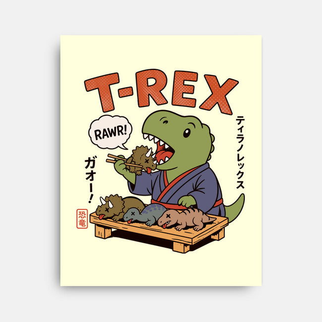 T-Rex Breakfast-None-Stretched-Canvas-fanfabio