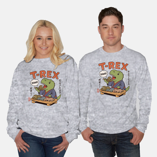 T-Rex Breakfast-Unisex-Crew Neck-Sweatshirt-fanfabio