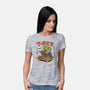 T-Rex Breakfast-Womens-Basic-Tee-fanfabio