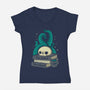 Lovecraftian Books Lover-Womens-V-Neck-Tee-xMorfina