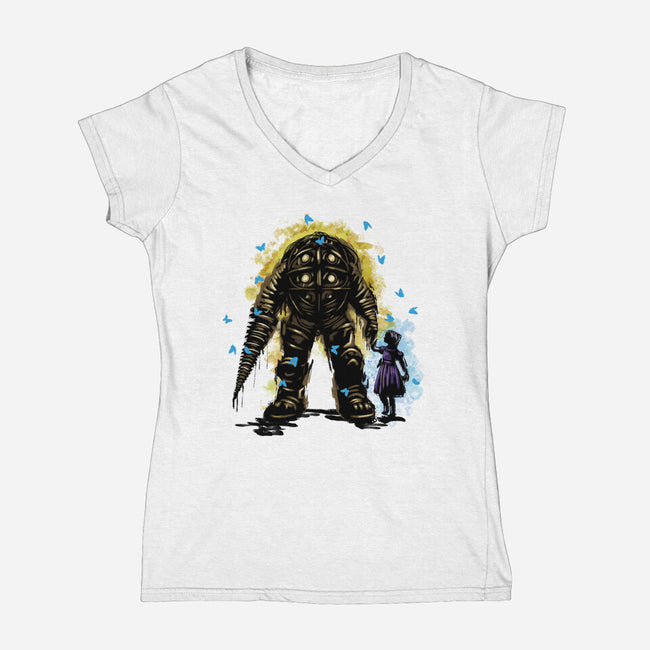Thanks Mr B-Womens-V-Neck-Tee-nickzzarto