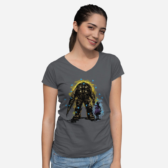 Thanks Mr B-Womens-V-Neck-Tee-nickzzarto