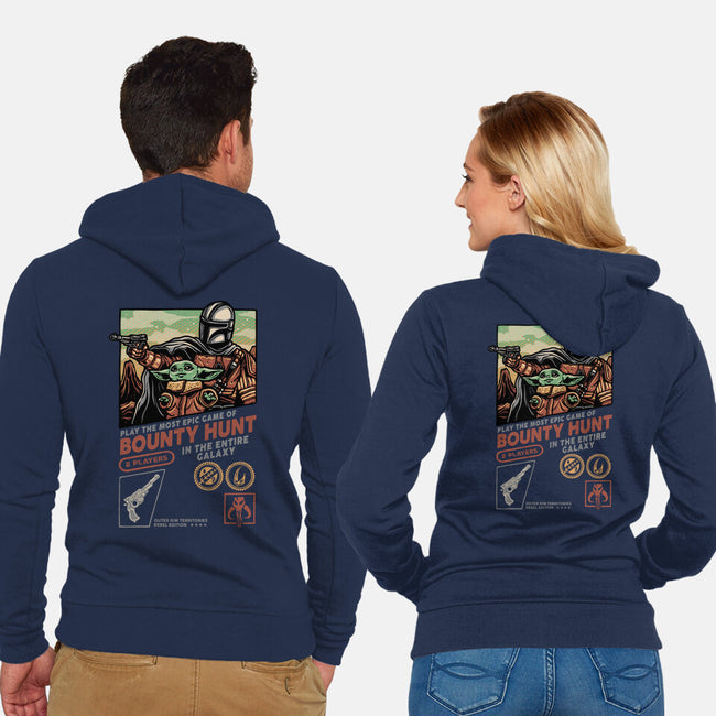 Epic Game Of Bounty Hunt-Unisex-Zip-Up-Sweatshirt-glitchygorilla