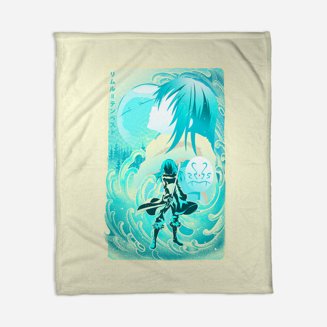 Great Wave Rimuru-None-Fleece-Blanket-hypertwenty