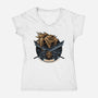 Emblem Of The Omnislash-Womens-V-Neck-Tee-glitchygorilla