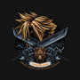 Emblem Of The Omnislash-None-Polyester-Shower Curtain-glitchygorilla