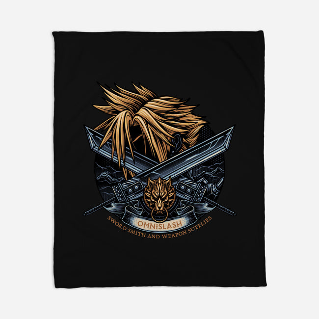 Emblem Of The Omnislash-None-Fleece-Blanket-glitchygorilla