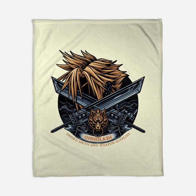 Emblem Of The Omnislash-None-Fleece-Blanket-glitchygorilla