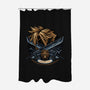 Emblem Of The Omnislash-None-Polyester-Shower Curtain-glitchygorilla