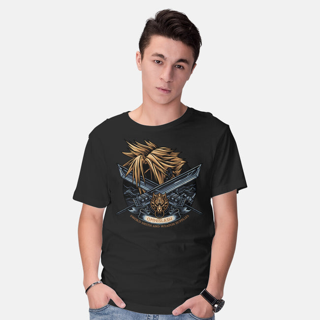 Emblem Of The Omnislash-Mens-Basic-Tee-glitchygorilla