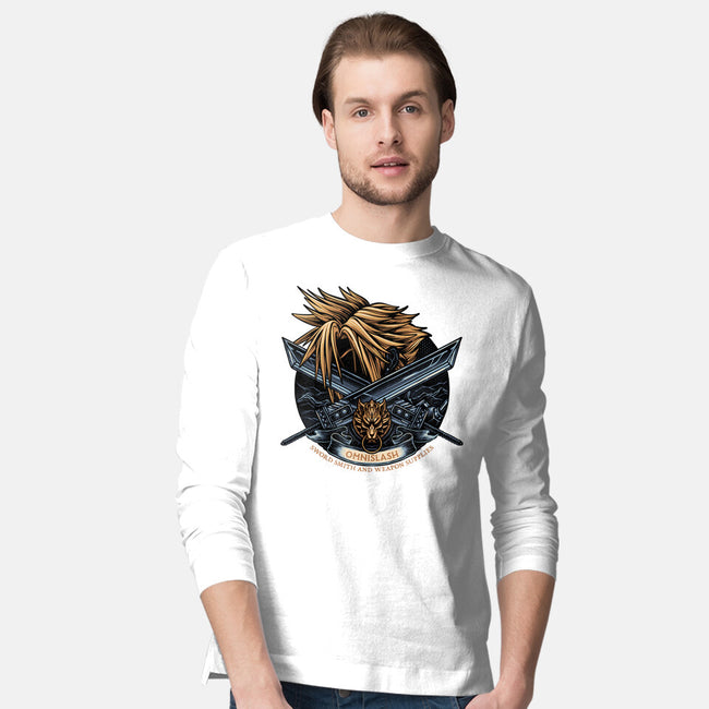 Emblem Of The Omnislash-Mens-Long Sleeved-Tee-glitchygorilla