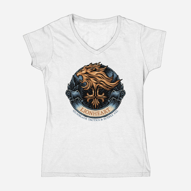 Gunblade Tactics-Womens-V-Neck-Tee-glitchygorilla