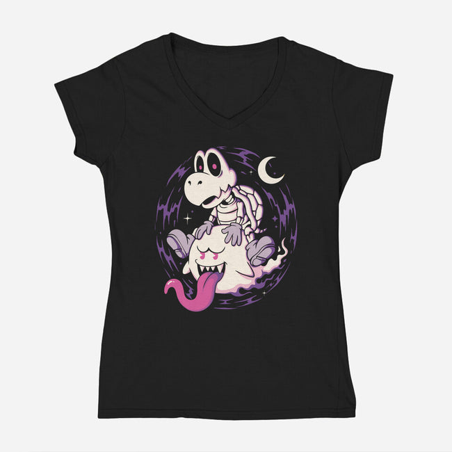 Ghost Ride Buddies-Womens-V-Neck-Tee-Eoli Studio