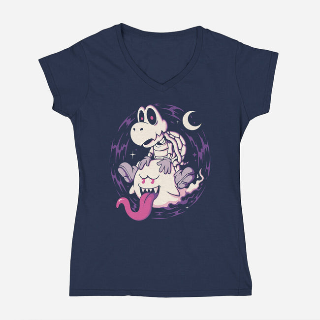 Ghost Ride Buddies-Womens-V-Neck-Tee-Eoli Studio
