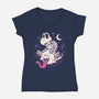 Ghost Ride Buddies-Womens-V-Neck-Tee-Eoli Studio