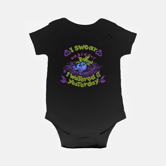 I Swear I Watered It Yesterday-Baby-Basic-Onesie-worlddominationforcats