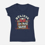 Believe In Your Shelf Cat-Womens-V-Neck-Tee-tobefonseca