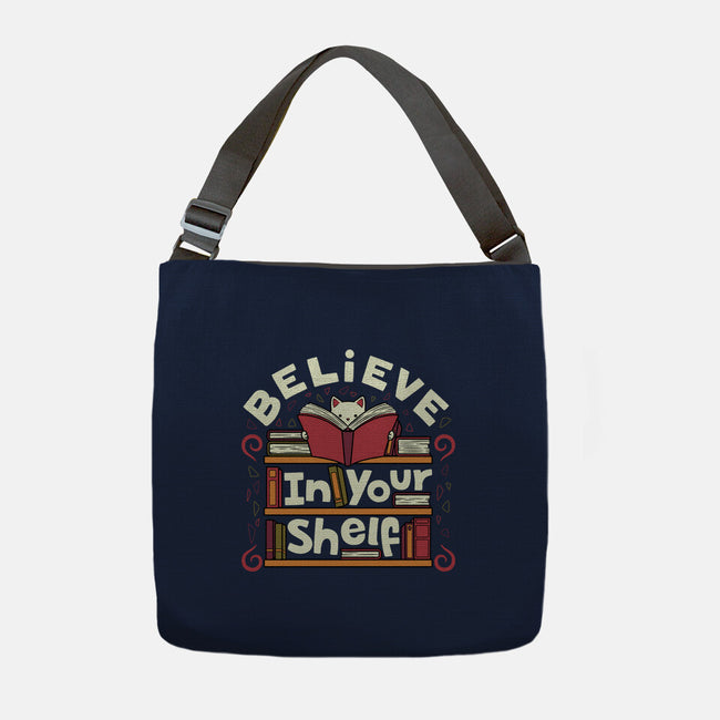 Believe In Your Shelf Cat-None-Adjustable Tote-Bag-tobefonseca
