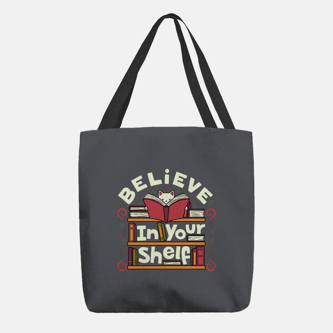 Believe In Your Shelf Cat-None-Basic Tote-Bag-tobefonseca