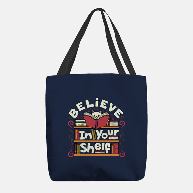 Believe In Your Shelf Cat-None-Basic Tote-Bag-tobefonseca