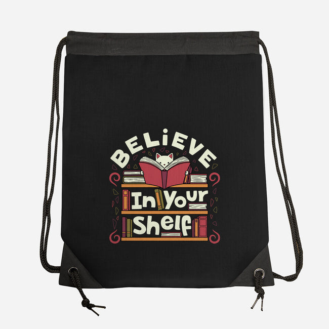 Believe In Your Shelf Cat-None-Drawstring-Bag-tobefonseca
