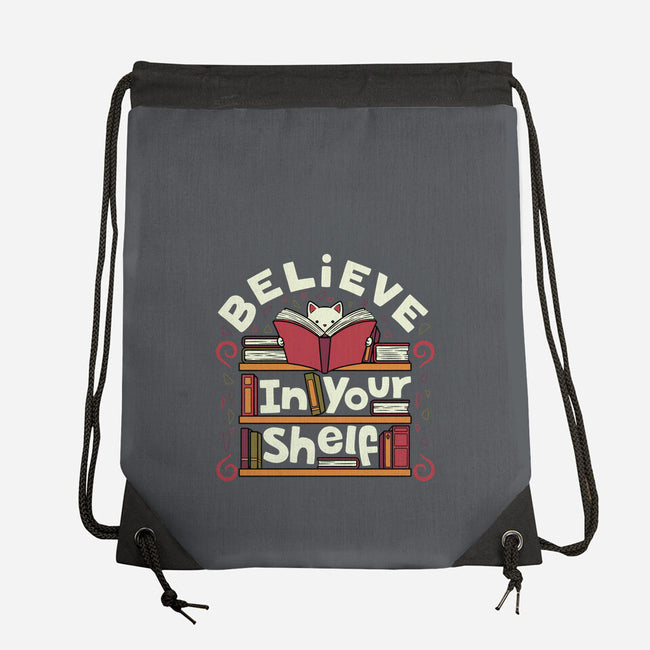 Believe In Your Shelf Cat-None-Drawstring-Bag-tobefonseca