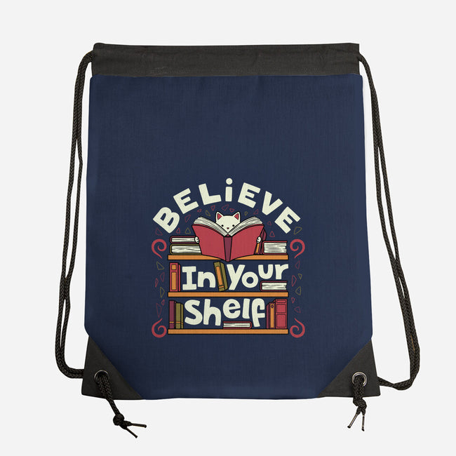 Believe In Your Shelf Cat-None-Drawstring-Bag-tobefonseca
