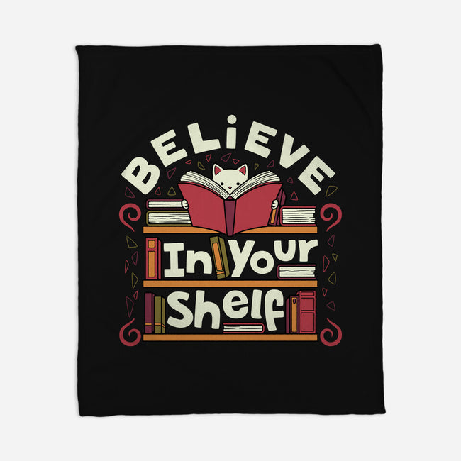 Believe In Your Shelf Cat-None-Fleece-Blanket-tobefonseca