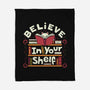 Believe In Your Shelf Cat-None-Fleece-Blanket-tobefonseca