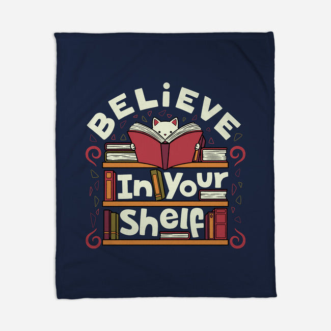 Believe In Your Shelf Cat-None-Fleece-Blanket-tobefonseca