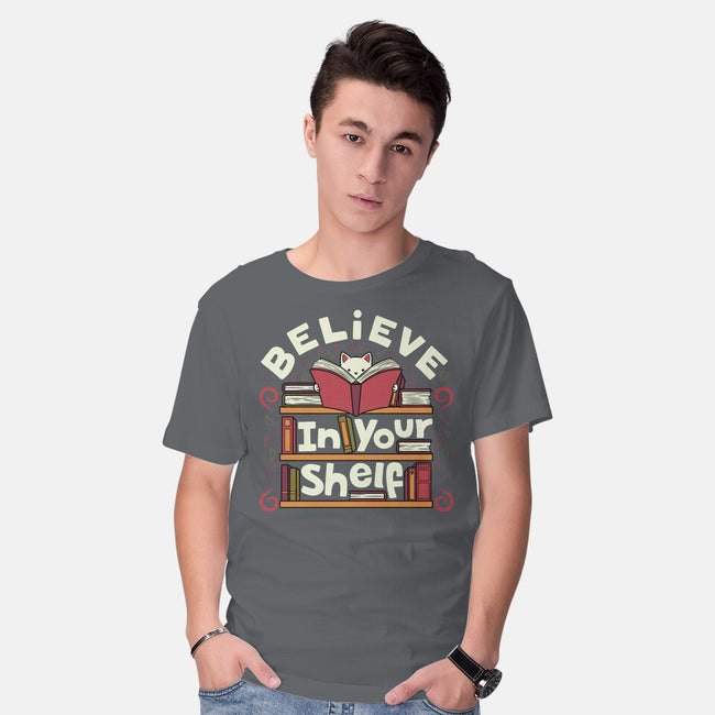 Believe In Your Shelf Cat-Mens-Basic-Tee-tobefonseca