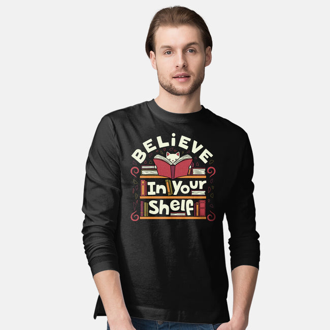 Believe In Your Shelf Cat-Mens-Long Sleeved-Tee-tobefonseca