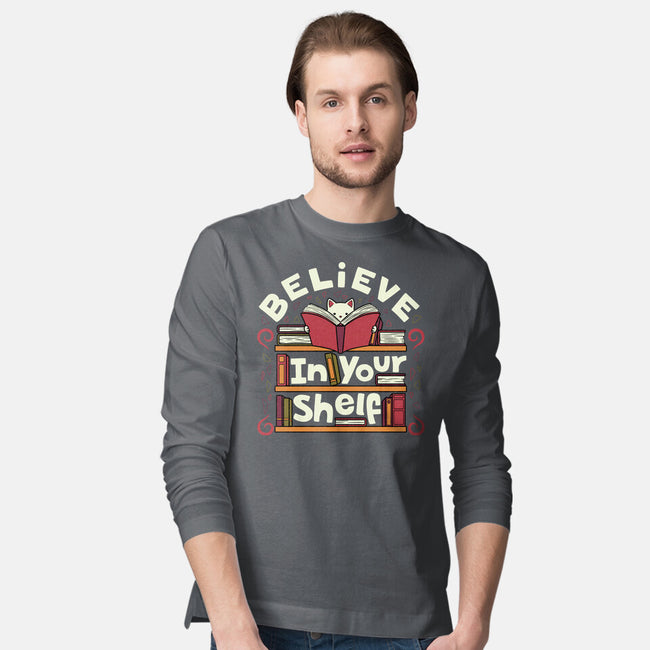 Believe In Your Shelf Cat-Mens-Long Sleeved-Tee-tobefonseca