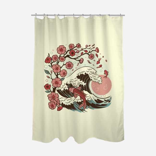Japanese Anime Koi Flower-None-Polyester-Shower Curtain-tobefonseca