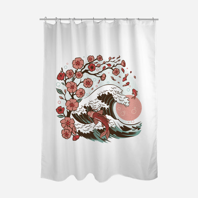 Japanese Anime Koi Flower-None-Polyester-Shower Curtain-tobefonseca