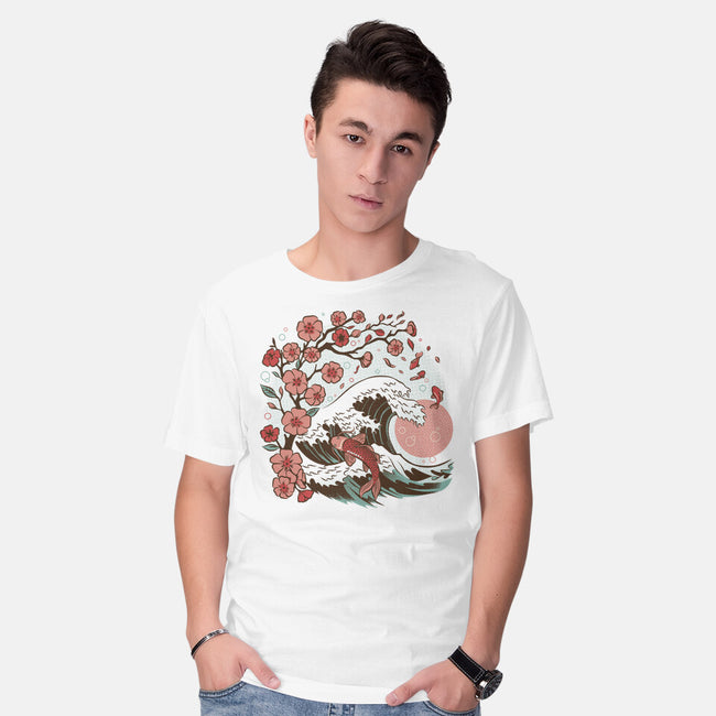 Japanese Anime Koi Flower-Mens-Basic-Tee-tobefonseca