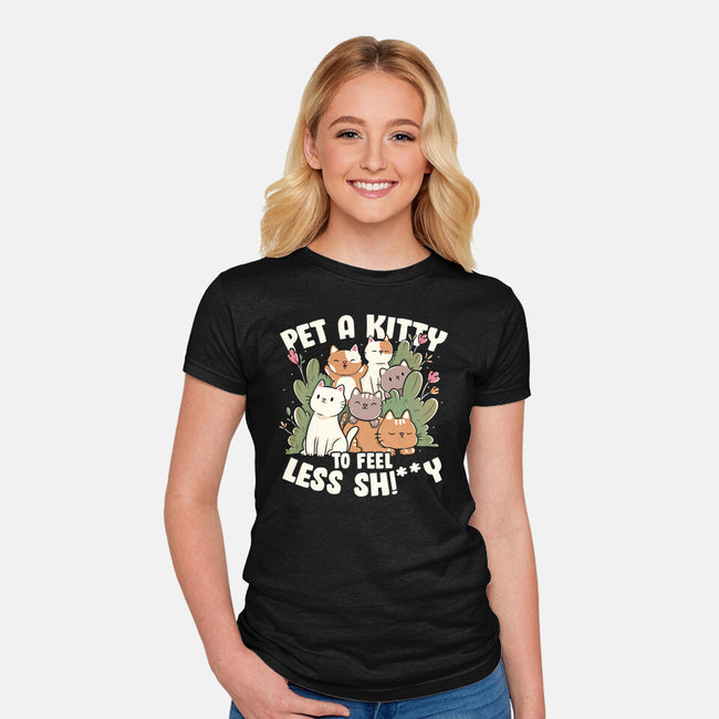 Pet A Kitty-Womens-Fitted-Tee-tobefonseca