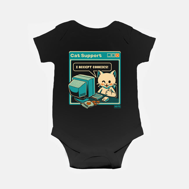 Tech Support I Accept Cookies Cat-Baby-Basic-Onesie-worlddominationforcats