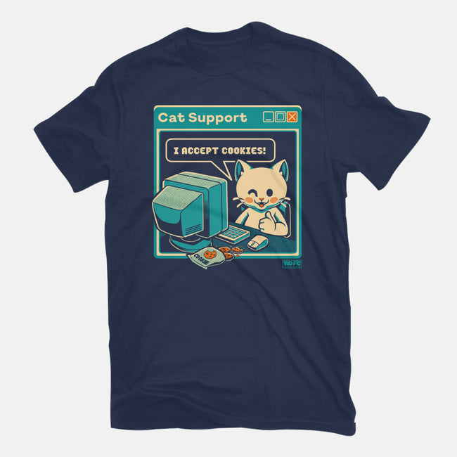 Tech Support I Accept Cookies Cat-Unisex-Basic-Tee-worlddominationforcats