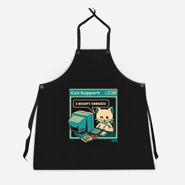 Tech Support I Accept Cookies Cat-Unisex-Kitchen-Apron-worlddominationforcats