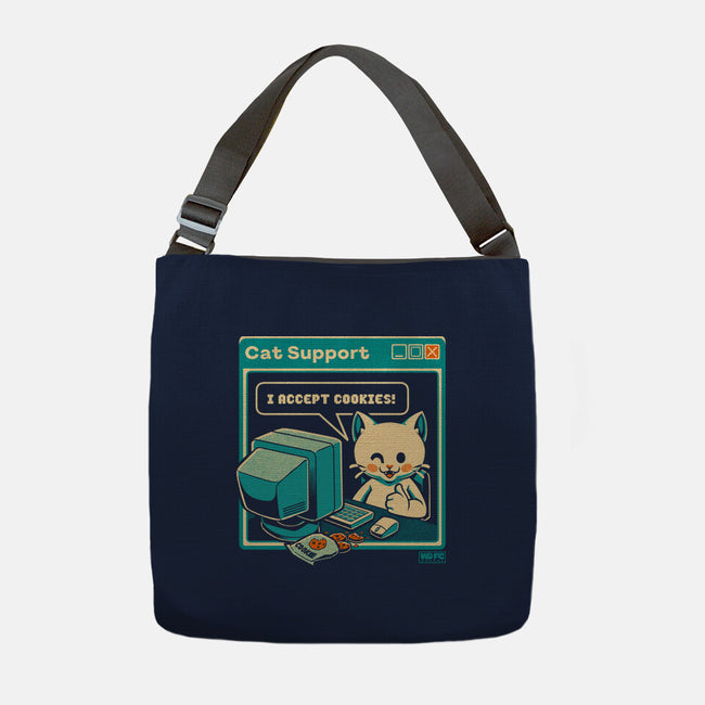 Tech Support I Accept Cookies Cat-None-Adjustable Tote-Bag-worlddominationforcats